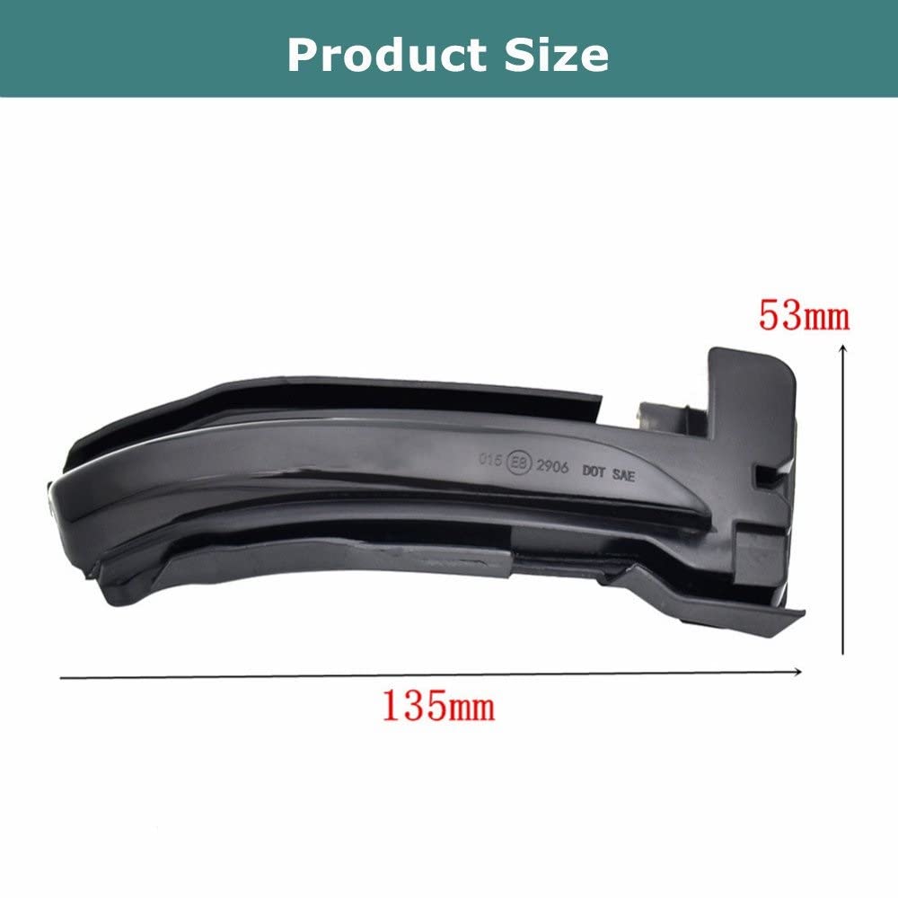 Intermitentes AutomóViles Indicador Espejo Lateral Coche Intermitente Que Fluye 2 Piezas Intermitente Dinámico LED Señal Giro Para Ford Para Kuga Para Escape CX482 2019-2022 Componentes de las luces d