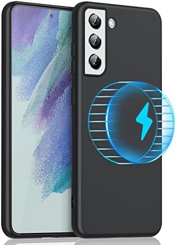 Amazon Com Hikerclub Galaxy S Fe S Fe 5g 6 5 Case Compatible With Magsafe Charger Translucent Frosted Matte Back Soft Silicone Frame Military Grade Shockproof Case Cover For Galaxy S Fe Black