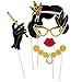 Amosfun 1920s Party Photo Booth Props 20pcs with Wooden Sticks Creative Funny Glitter Photo Props 1920 Theme Party Supplies（Black Gold）