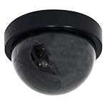 ToolUSA Anti-Theft Dummy Security Camera | Black Mirror Finish | Realistic Blinking Activation Light | Versatile Indoor & Outdoor Use | 4.5" (11.4 cm) Diameter Base