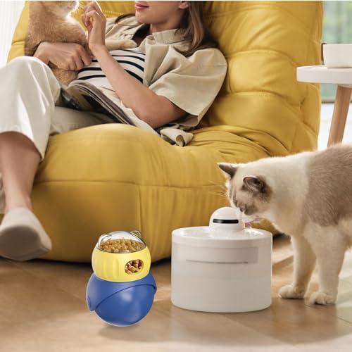 Boule à distributeur réglable interactive pour l'éveil des animaux