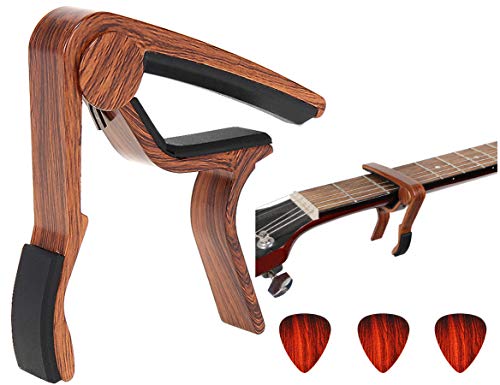 Malatec Capodastre Accessoire pour Guitare Acoustique et électrique Banjos – Changement Rapide avec 3 médiators en Bois… - Les Beatles, Paul McCartney, John Lennon, RIngo Starr, George Harrison Malatec Capodastre Accessoire pour Guitare Acoustique et électrique Banjos - Changement Rapide avec 3 médiators en Bois…