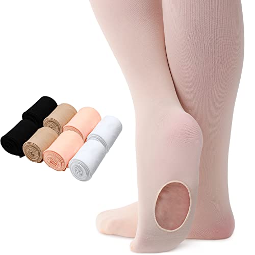 Janmercy 8 Pairs Girls Tights Ballet Dance Tights Convertible Footless Tights Stockings Soft For Girls Women thumb #6