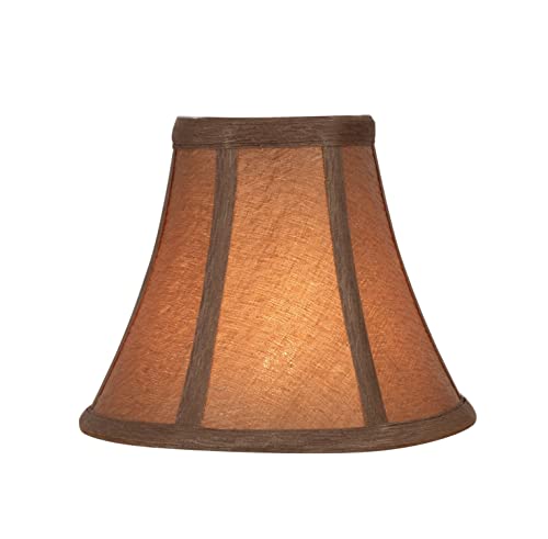 Image of Aspen Creative 30056-2A, Bell Clip-On Chandelier Lamp Shade, Khaki, 3 inch Top x 6 inch Bottom x 5 inch Slant Height, Set of 2