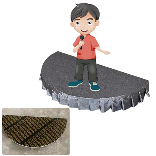 Portable Stage Heavy Duty Half Circle Stage Platform Stand, Kids Speeches Classroom Stages for Event Organizers, 3.3' Modular Performance Safety Deck System