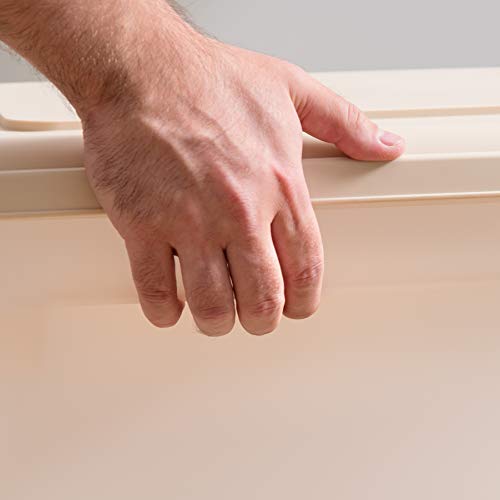 Iris Usa 55 Lbs / 67 Qt Weatherpro Airtight Pet Food Storage Container With Attachable Casters, For Dog Cat Bird And Other Pet Food Storage Bin, Keep Pests Out, Translucent Body, Pearl/Almond #TOP6