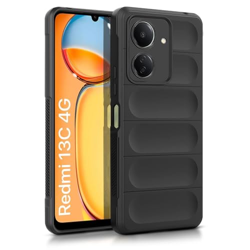 Image of amazon basics Mobile Cover for Mi Redmi 13C 4G / Poco C65 4G | Full Camera Protection | Liquid Silicon Case | Flexible Bumper Case for Mi Redmi 13C 4G / Poco C65 4G (Black)
