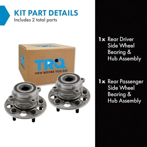Image of TRQ Rear Left and Right Wheel Bearing and Hub Assembly Set 2 Piece Compatible with 18-22 Honda CR-V AWD 2017 CR-V EX Touring EX-L AWD