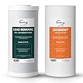 iSpring F2WGB21BCPB 10" x 4.5" Whole House Water Filters for WGB21B Series Water Filter Systems, includes Sediment and Lead-Removal Filters