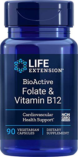 Bioactive Folato e Vitamina B-12 (90 Caps) Life Extension