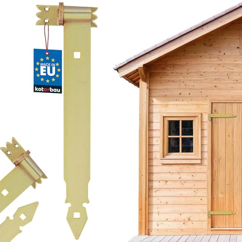 KOTARBAU® Bisagra para puertas, ventanas 400 mm, Gozne para atornillar + Quicio, Herraje para contraventanas, persianas, Acero inoxidable, Banda de acero, Galvanizado, Bisagra de encaje