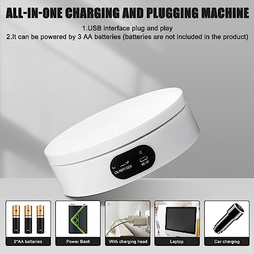 Drehteller Elektrisch: Aicharynic Drehbarer Präsentationsständer drehscheibe elektrisch 360-Grad-Drehteller für Fotografie-Produkte, Schmuck, Uhr, 3D-Modelle, Kuchen und Sammlerstücke