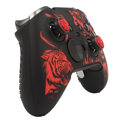 Image of Tiger Controller Skin Compatible with Xbox Elite Series 2 Core Wireless Controller, RALAN Protector Case, Customised Thumb Grips Cap
