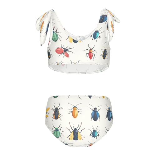 Colorful Bug Butterfly Girls Tankini Swimsuit Kids Bikini Sets 2 Pcs Bathing Suit 3T2
