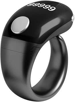 Smart Ring Finger Counter, Adjustable Digital Counter With Display And Type-C Charging Self-Locking Function For Accurate Portable Use Black