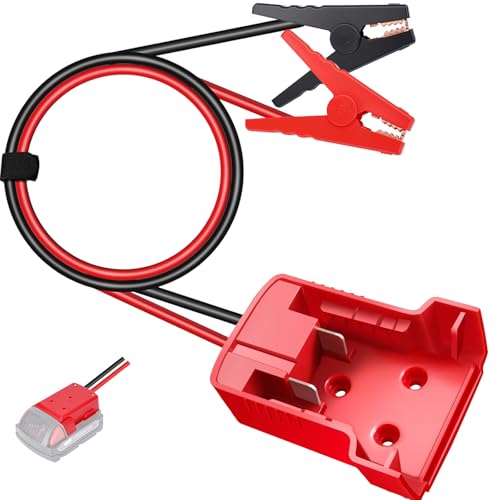 2.2FT 8AWG Flexible Silicone Cable Adapter with Alligator Clips Compatible with Milwaukee M18 The Silicone Wire Heat-Resistant up to 392F The Clamps are Sturdy No Switch no Fuse