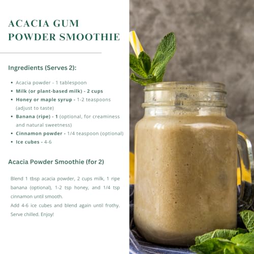 Nutriwish Gum Acacia Powder, 200 g - Dink | Vegan | All Natural | Healthy Ingredient