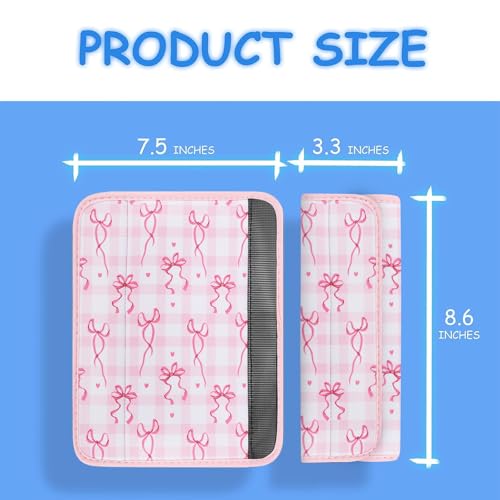 Image of YR Seat Belt Cover for Kids, Soft Comfort Seat Belt Cushion for Children, Cute Cartoon Pattern Car Seat Belt Pads Cover for Girls and Boys, 1 Pack (Pink Bows)