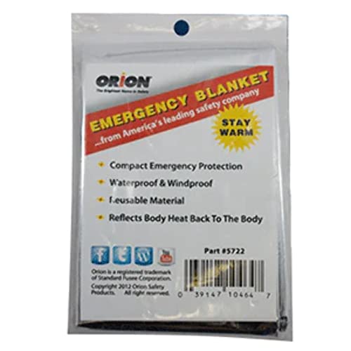 Orion Emergency Blanket – Heat Retention – Waterproof – Thermal Blankets – Great for Hiking, First Aid & Bug Out Bag – Set of 6