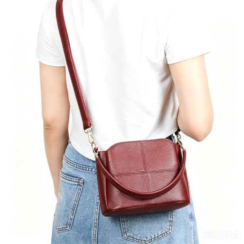Image of MASIWEI Genuine Leather Crossbody Bag for Women Small Purse Hobo Handbag