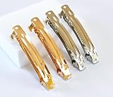 [POSITIVE] バレッタ 金具 シルバー 80mm x 10mm ゴールド 80mm x 10mm 手作り ハンドメイド 髪留め ヘア アクセサリー 手芸 ホビー 業務用 制作用材料 制作用 金具 部品金属パーツ (シルバー10個+ゴールド10個)