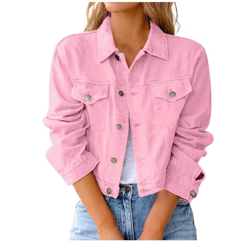 Veste Jean Femme Veste en Jean Beige Femme Blanche Manteaux Et Blousons Jacket Demi Saison Légère Printemps Longue Suédine Marron Blouson Mi Imperméable...