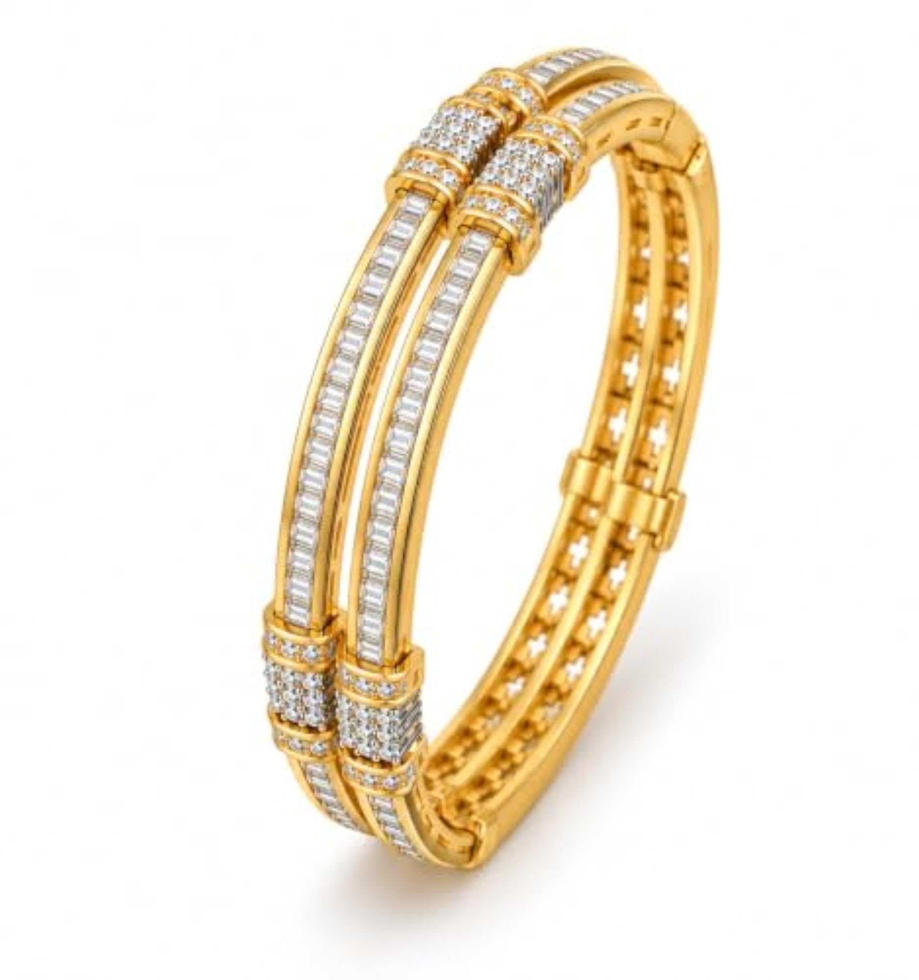 Dual Spark American Diamond Bangle for Women, Elegant Design