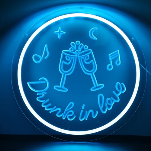 Image of ENUOLI Neon Signs,Wine Bar Sign for Home, Dimmable Wine Glass Neon Light Lamps Round Acrylic Wine Glass Bar LED Sign for Home Bar, Pub, Cafe, Basement Wall Decor