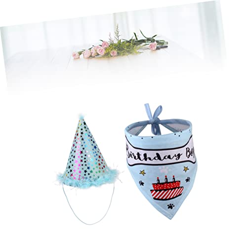 Balacoo 3 Peças Coleiras Menino Cachorros Para Babadores De Chapéu Azul Engraçado Saliva Decorativo