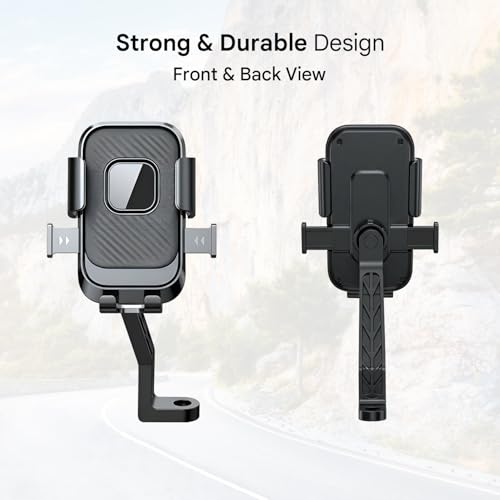 Image of HUMBLE Bike Phone Holder for Handlebar & Mirror Mount, 360 Rotatable Mobile Holder, Shock-Absorbent Clamp, Adjustable Smartphone Mount for 4-6.9 Inch Phones, Bike & Scooter Compatible (BK-089)