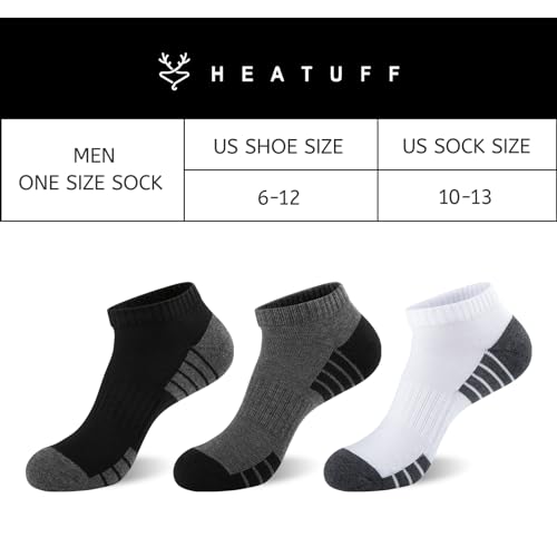 Heatuff Mens Cushioned Ankle Socks, Breathable Moisture Wicking Low Cut Casual Socks (7 Pairs)2