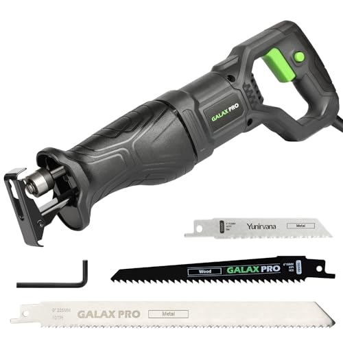 GALAX PRO Sierra alternativa de 710 W, velocidad variable 2800 rpm, longitud de carrera de 20 mm, 3 hojas para cortar madera, metal y materiales congelados