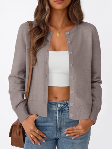 Image of Trendy Queen Lightweight Cardigan Sweaters for Women 2026 | Soft Knit Button-Down, Classic Fit Open-Front Layering Piece for Fall, Winter & Office Wear