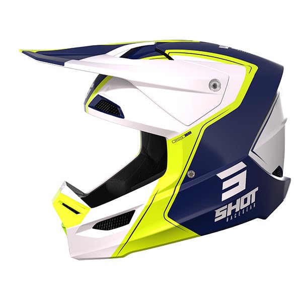 SHOT RACE GEAR Casque Motocross Furious Reflex Blue Glossy – Casque Moto Tout-Terrain Homologué ECE 22.06 – Ultra Léger 1300 g – Ventilation Optimisée...