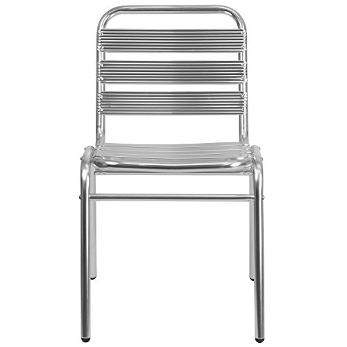 Flash Furniture Commercial Aluminum Indoor-Outdoor Restaurant Stack Chair With Triple Slat Back #TOP7