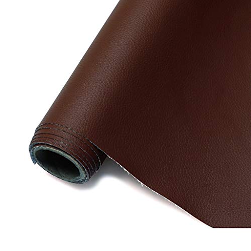 Tissu cuir simili souple chocolat 1,6x9m pour canapé et ameublement