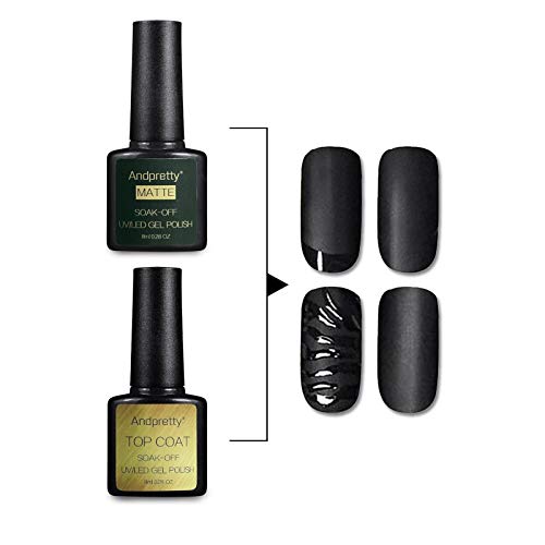 Mshing 99 Top Coat and Base Coat or Matt Top Coat foundation gel Polish UV LED Nail Polish Semi Vernis Permanent Gel Varnish matte top 8ml (Andpretty Top Coat) 1