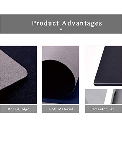 Bureaumat, bureaumat, 120 x 60 cm, PU-lederen bureaublotter met randbescherming, glad schrijfmat, multifunctionele… - Image 6