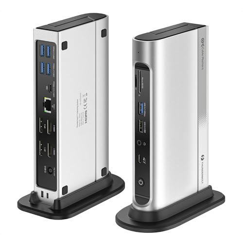 [Intel Certified] Cable Matters 16-in-1 40Gbps Thunderbolt 4 Dock with Thunderbolt Share - Quad 4K Video(2X DP, 2X HDMI) for Windows, Dual 4K (DP or HDMI) for MacBook Pro M1/M2/M3/M4 Pro/Max, 100W PD