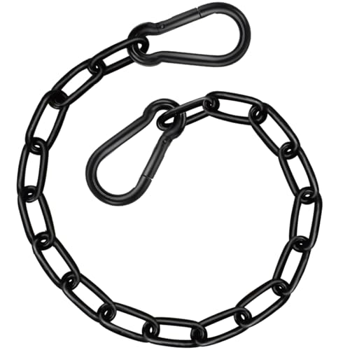 Gelury Heavy Duty Chain 21In, Black Swing Chain 660LB Capacity, Hanging Chain Extender, Porch Swing Chain Kit with Carabiners for Punching Bags, Boxing Bags (Black, 21Inch x 1Pack)
