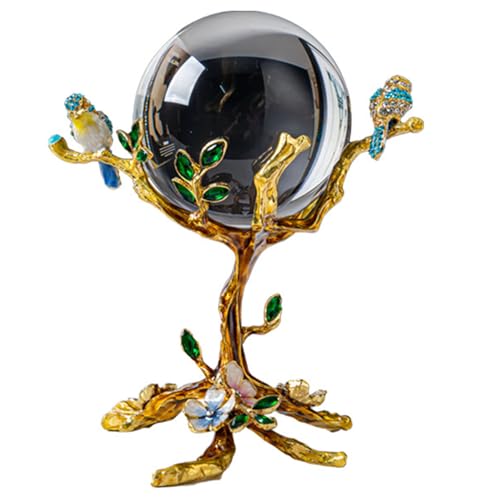 Clear Crystal Ball with Stand, Modern Art Crystal Ball Ornament,Modern Interior Design TV Cabinet Crafts for Living Room Home De