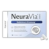 FORTEA® - Gedächtnis & Erinnerung Kapseln in Apothekenqualität - NeuraVia - Für Gehirn- und Gedächtnisfunktion entwickelt - Komplex mit Vitamin B6, B12, Zink und Ginseng Extrakt - 30 Stück