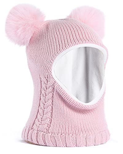 FURTALK Kleinkind Baby SchalMütze warm gefüttert Kinder Strickmütze Pom...