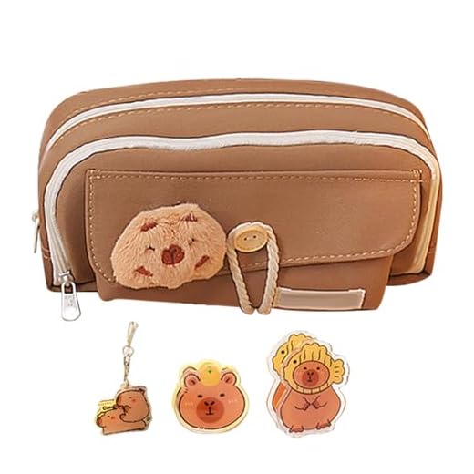 Estojo Capivara,Bolsa Capivara | Estojo fofo para lápis - Estojo bonito para lápis Capivara com compartimentos, bolsa para lápis com boca larga e abertura