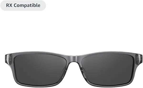 Amazon Echo Frames, an Alexa device (newest model), Smart glasses with Alexa, Modern Rectangle frames in Charcoal Gray with polarized sunglass lenses