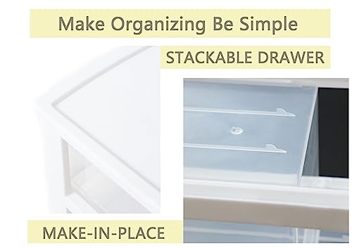 image for Gonice Small White 2 Drawer Organizer, Desktop Plastic Drawer Storage 
