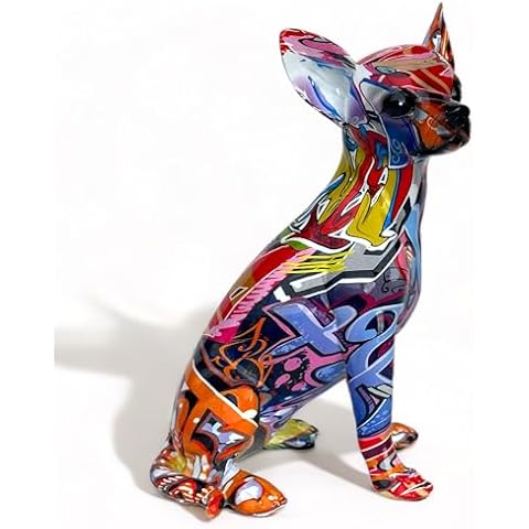 Bright Coloured Graffiti Art Chihuahua Figurine Cover