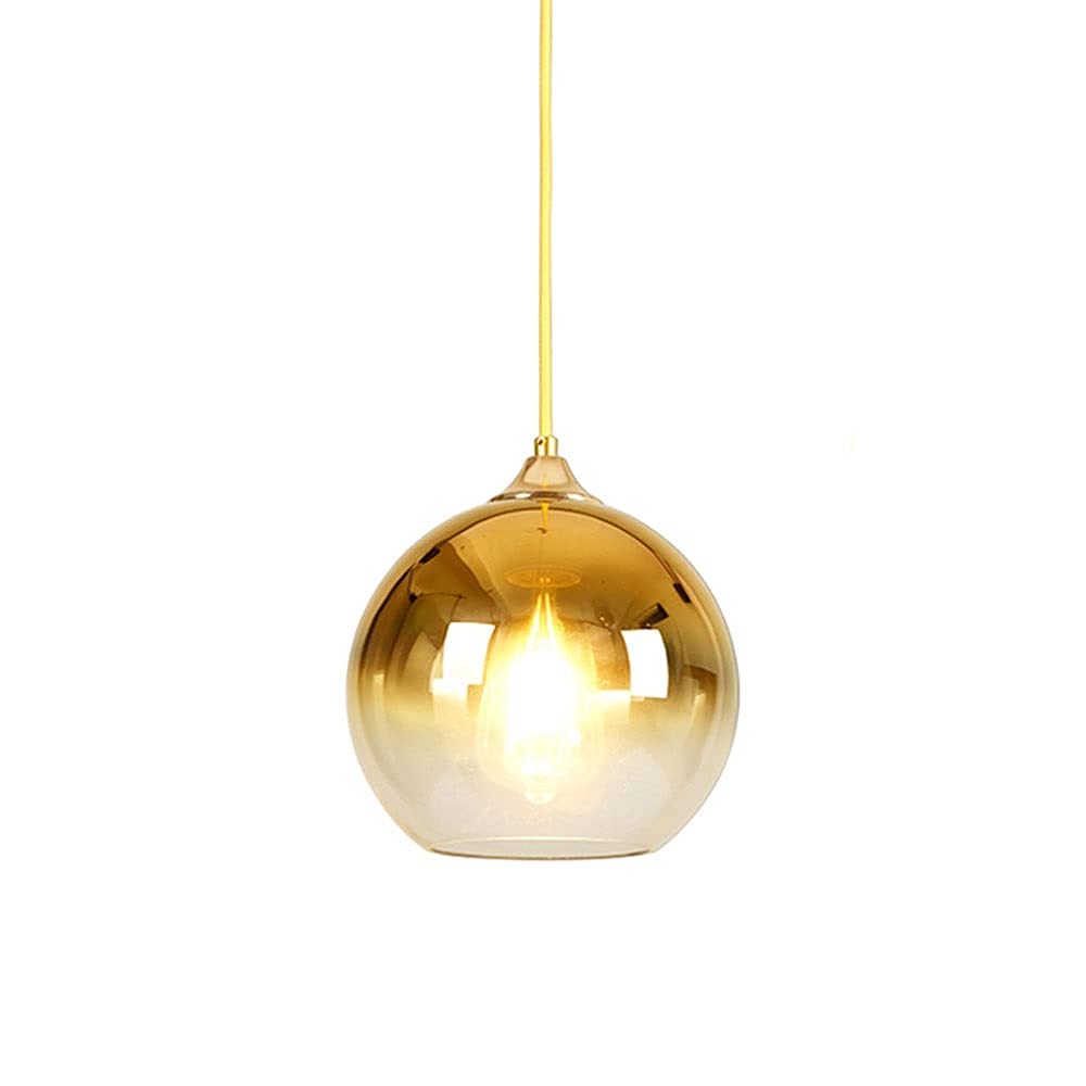 Mini lámpara de araña para barra de cocina moderna con tulipa de cristal liso