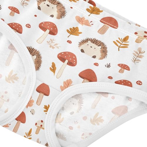 Little Girl Underwear Toddler Panties Kids Undies Hedgehogs Mushroom Soft Cotton Briefs 2T-8Y4