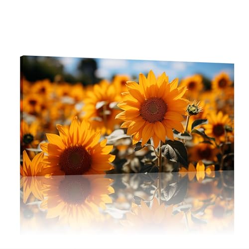 Toile de tournesol 65x130cm pour habiller un mur vide avec un paysage naturel lumineux